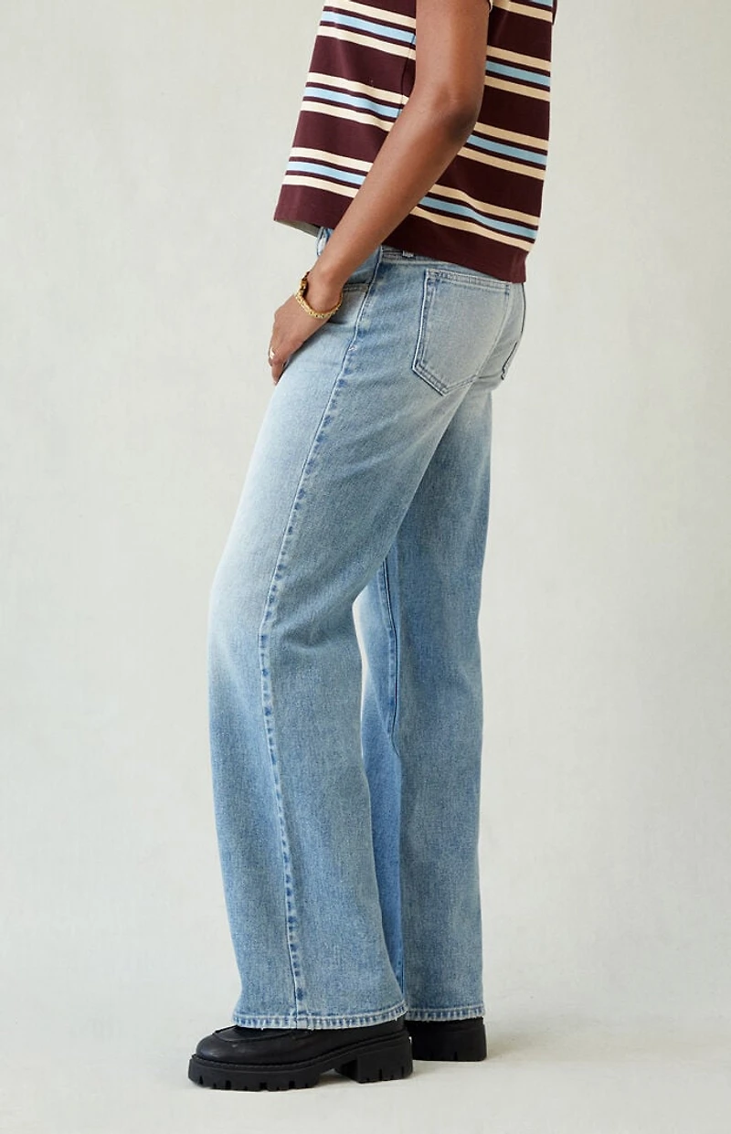 Pacsun Zoe Low Rise Girlfriend Jeans Light Blue