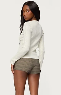 Edikted Maureen Button Ribbed Knit Cardigan