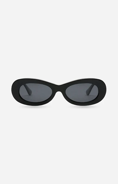 INDY Sunglasses SoHo Black Oval Sunglasses