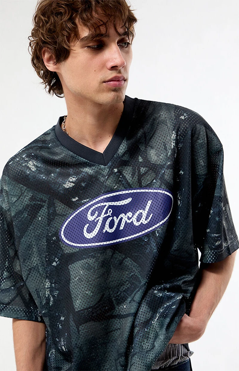 FORD Emblem Logo Tree Camo Mesh Short Sleeve Jersey