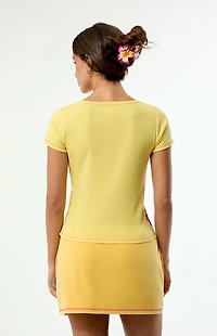 Hawaiian Tropic Drawstring Mini Skirt