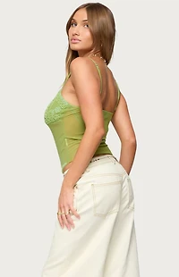 Edikted Azelia Beaded Sheer Chiffon Top