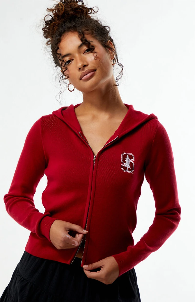 HYPE & VICE Stanford Cardinal Ribbed Zip Up Hoodie