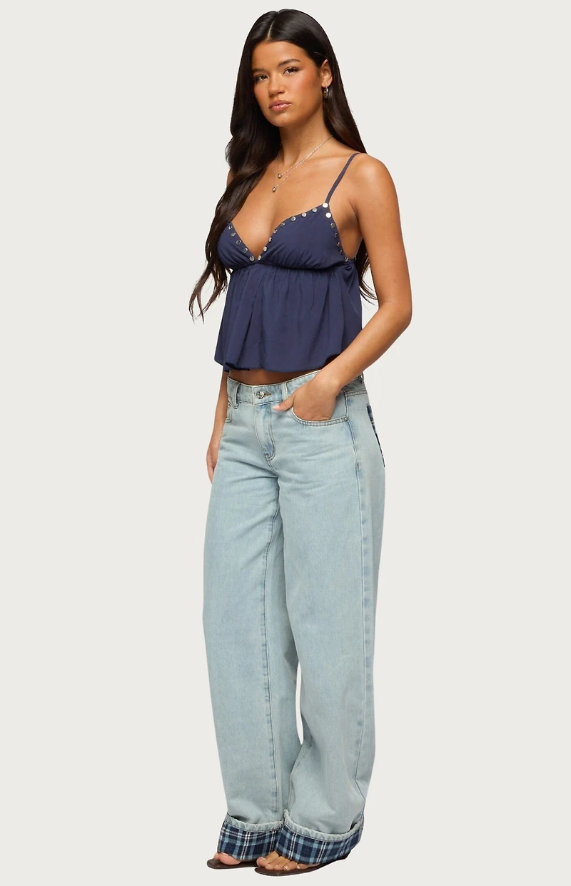 Edikted Alina Studded Babydoll Tank Top