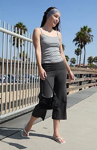 John Galt Gray Skyler Polka Dot Tank Top