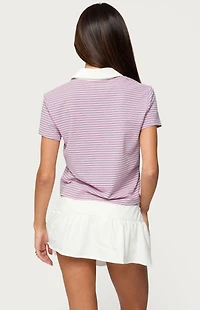 Edikted Lennie Striped Polo Top
