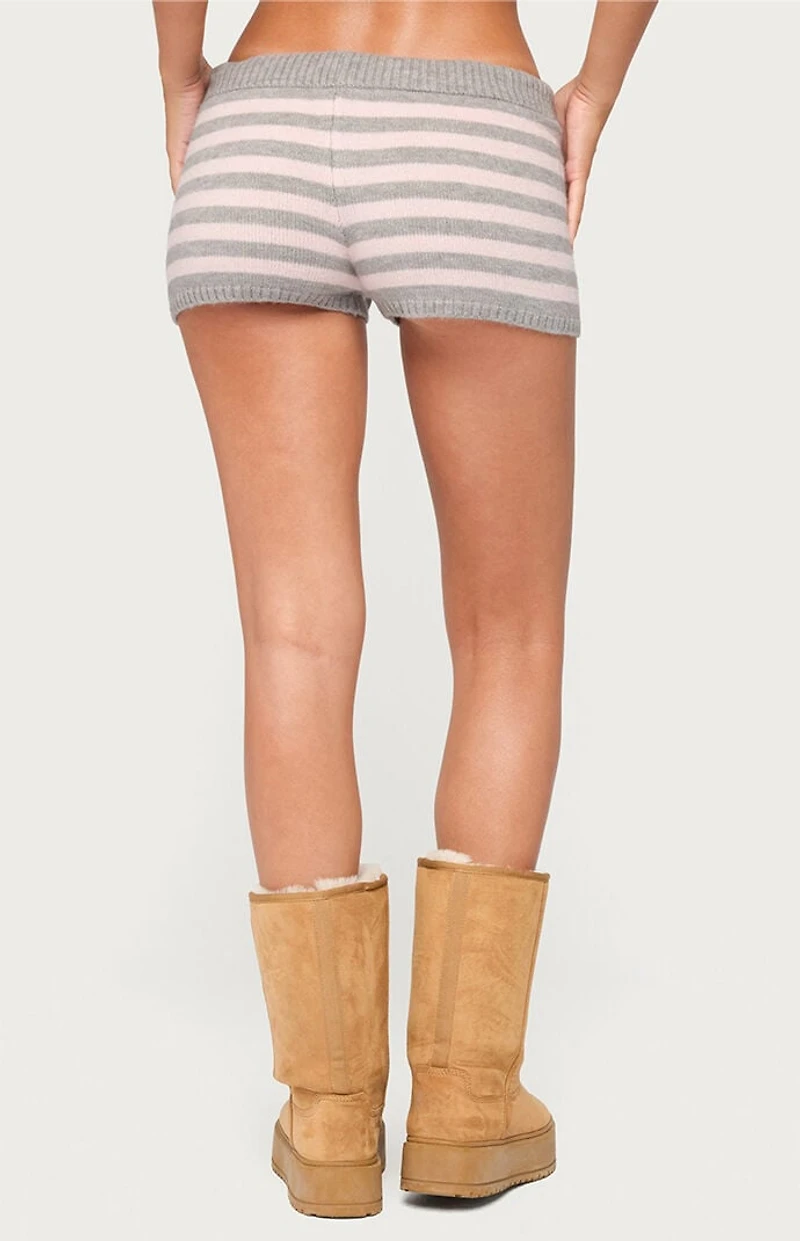 Edikted Abra Striped Knit Shorts