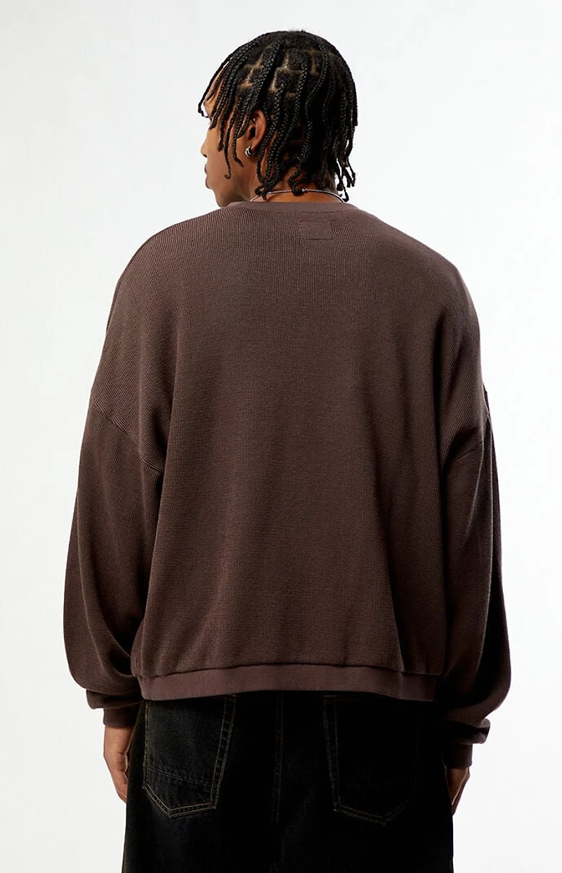 Pacsun Brown Dropped Shoulder Sweater