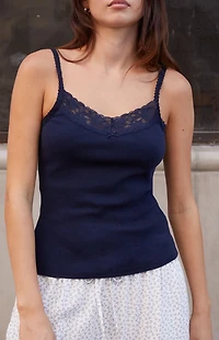 John Galt Navy Arden Tank Top