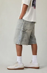Pacsun Light Blue Tint Baggy Denim Carpenter Shorts