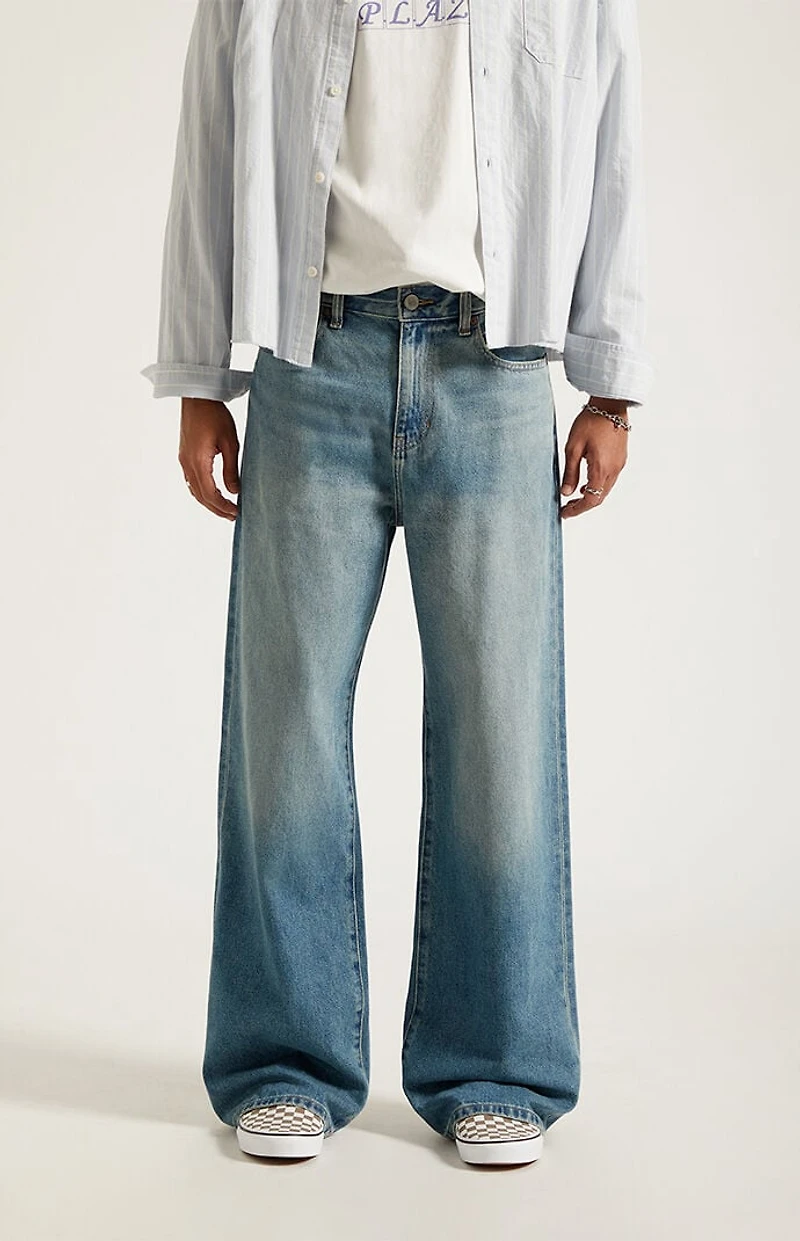 Pacsun Blake Extreme Baggy Jeans Medium Blue Tinted
