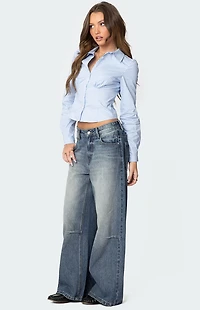 Edikted Tailored Pinstripe Button Up Shirt