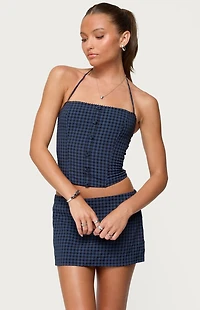Edikted Winsley Gingham Halter Corset