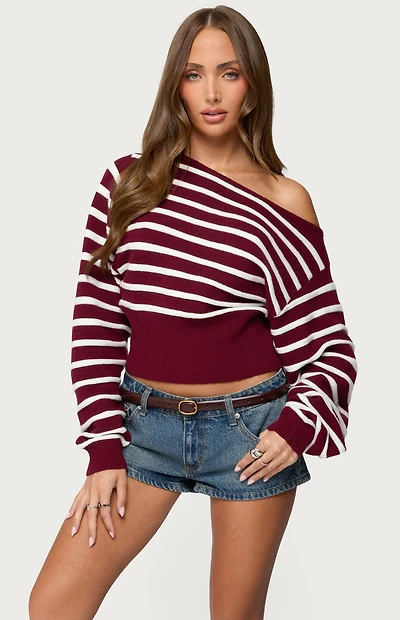 Edikted Mika Off Shoulder Oversized Sweater