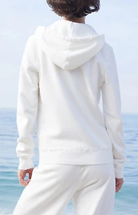 John Galt White Zip Up Hoodie