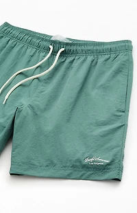Pacsun Green Collegiate 6.5" Swim Trunks