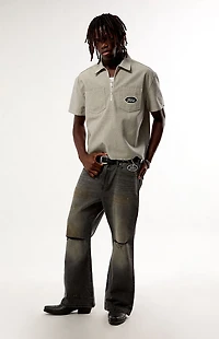 FORD Black Ripped Baggy Bootcut Jeans
