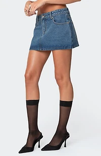 Edikted Chiara Denim Micro Skirt