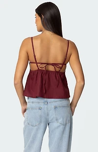 Edikted Linen Look Open Back Top