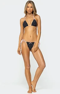 Edikted Leigh Polka Dot Triangle Bikini Top