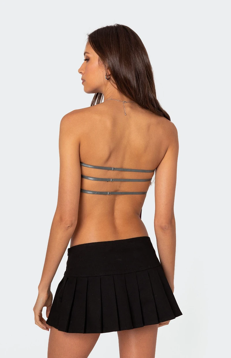 Edikted Pinstripe Open Back Strapless Top