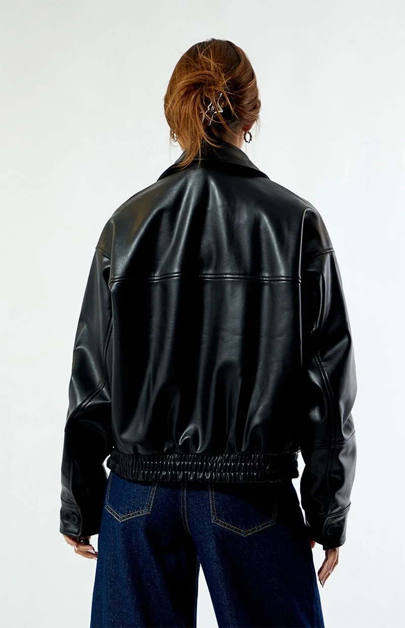 Pacsun Faux Leather Bomber Jacket
