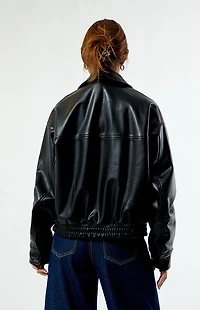 Pacsun Faux Leather Bomber Jacket
