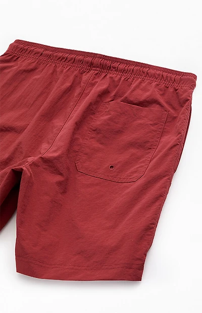 Pacsun Brick Red Collegiate 6.5" Swim Trunks