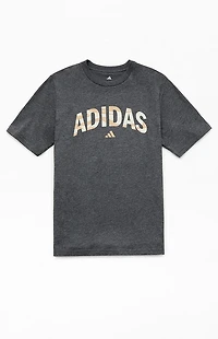 adidas Kids Heather Grey Tiger Camo Stack T-Shirt