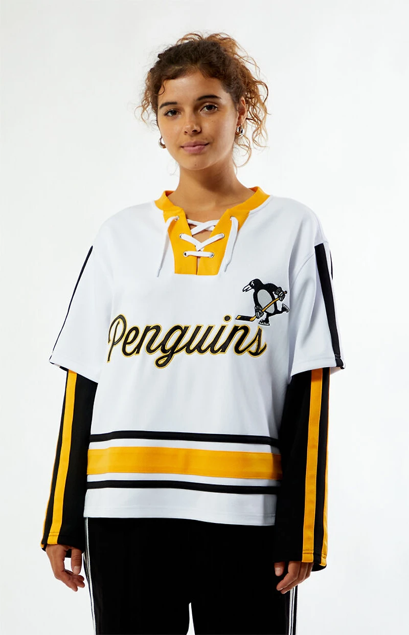 WILD COLLECTIVE x NHL Pittsburgh Penguins Layered Long Sleeve Hockey Jersey