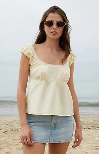 John Galt Yellow Odette Tank Top