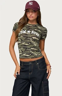 Edikted Nika Camo Cowboys T-Shirt