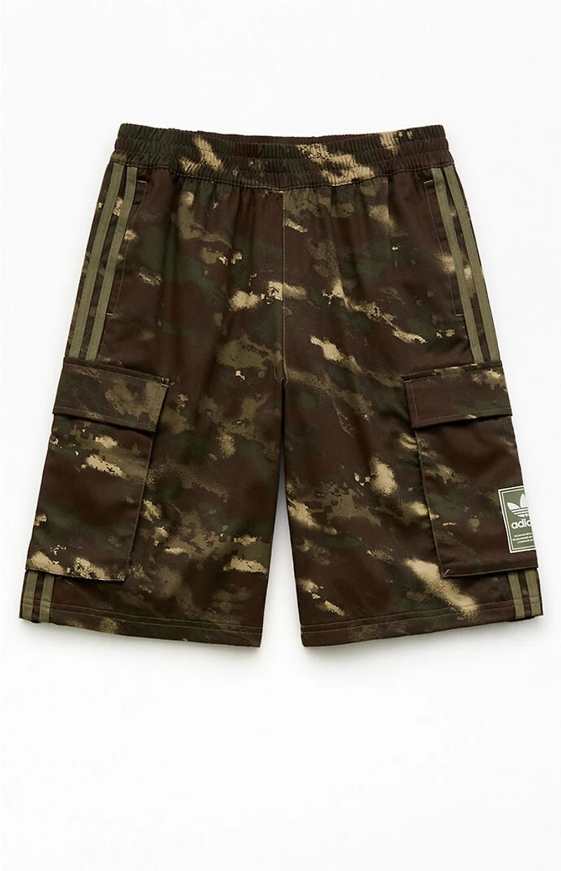 adidas Kids Camo 3-Stripes Cargo Shorts