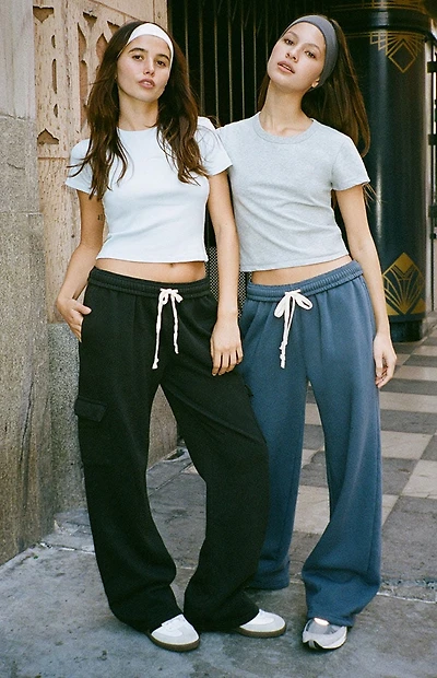 John Galt Black Anastasia Cargo Sweatpants