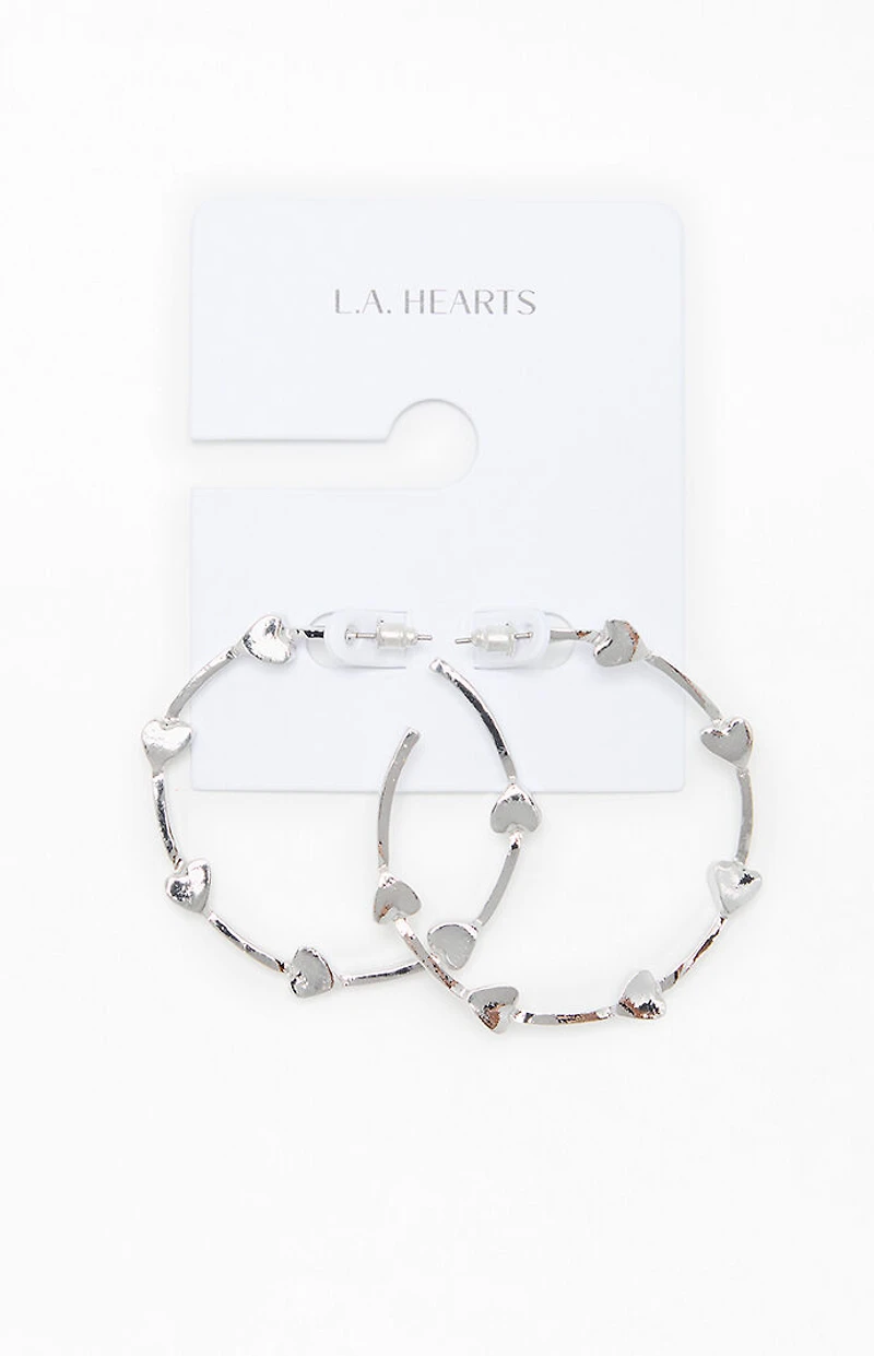 LA Hearts Heart Jumbo Hoop Earrings