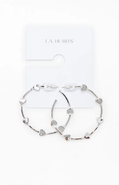 LA Hearts Heart Jumbo Hoop Earrings