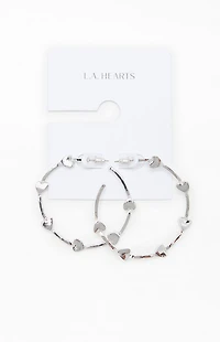 LA Hearts Heart Jumbo Hoop Earrings