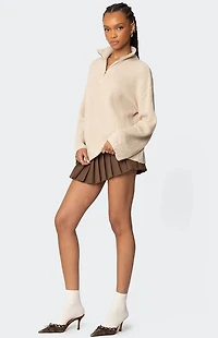 Edikted Amour High Neck Oversized Zip Sweater