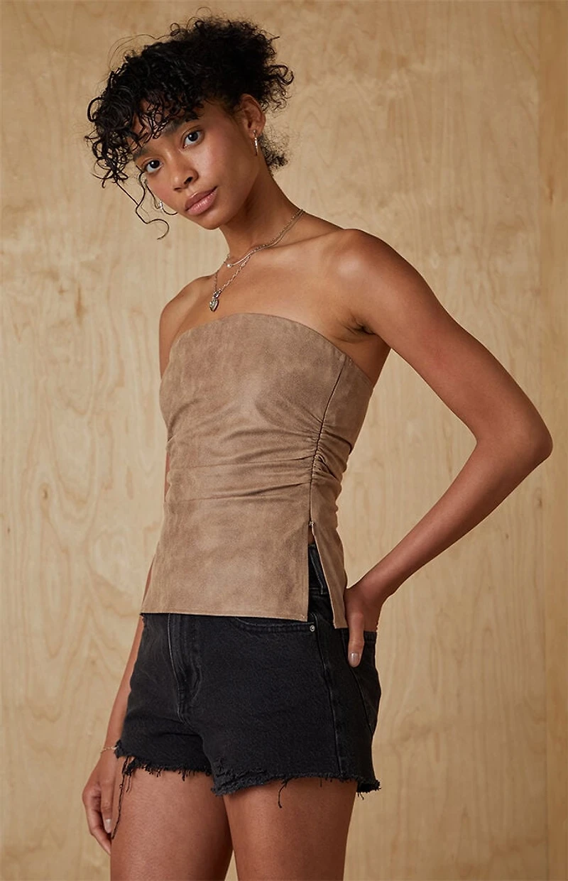 Your Favorite Sally Faux Suede Tube Top