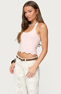 Edikted Jazmyn Scalloped Halter Top