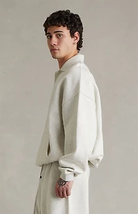 Fear of God ESSENTIALS Oatmeal Heather Signature '90s Polo Sweatshirt