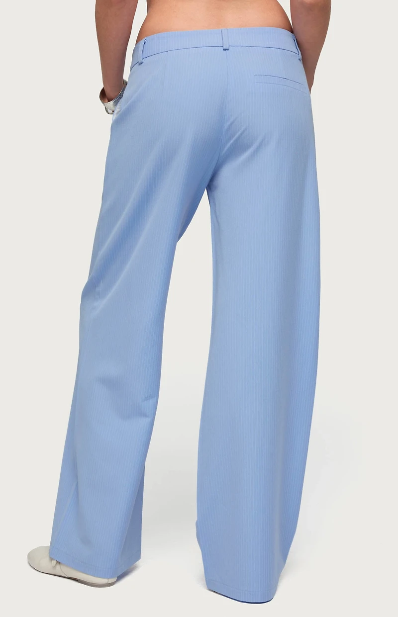 Edikted Pinstripe Tailored Straight Leg Pants