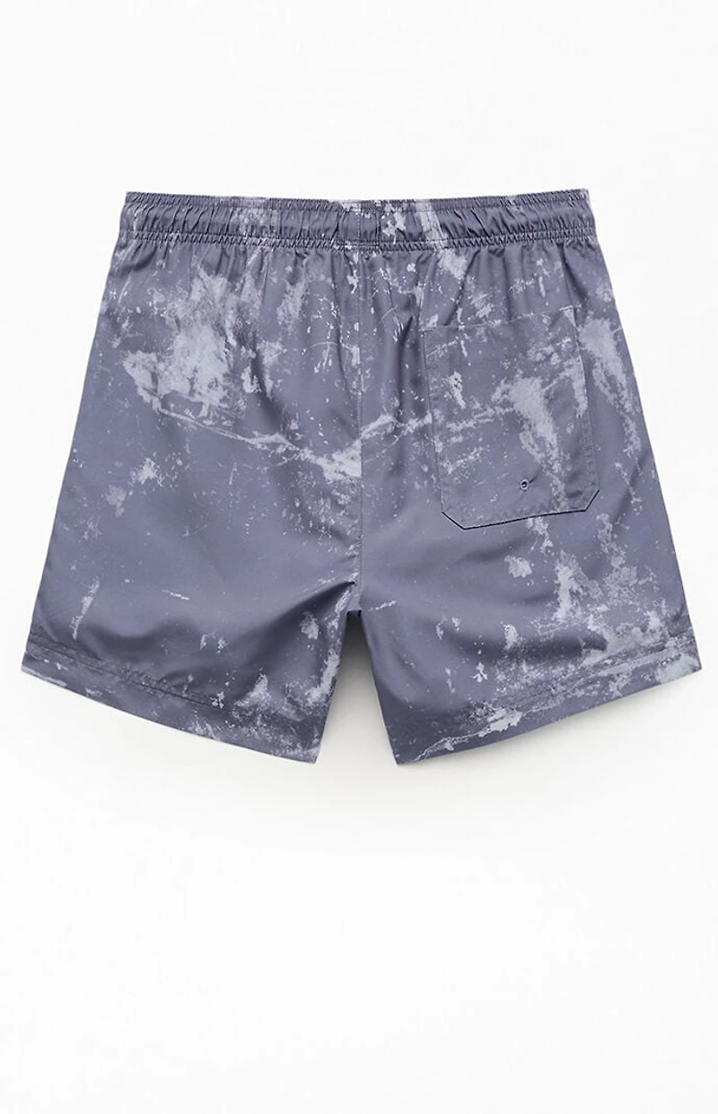 Pacsun Gray Oil Dye 4.5" Swim Trunks
