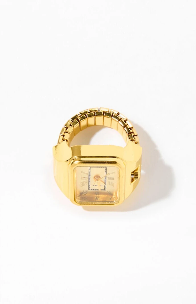 Pacsun Gold Rectangle Watch Ring
