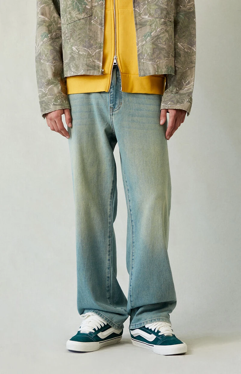 Pacsun Dylan Baggy Jeans Light Blue Green Tinted