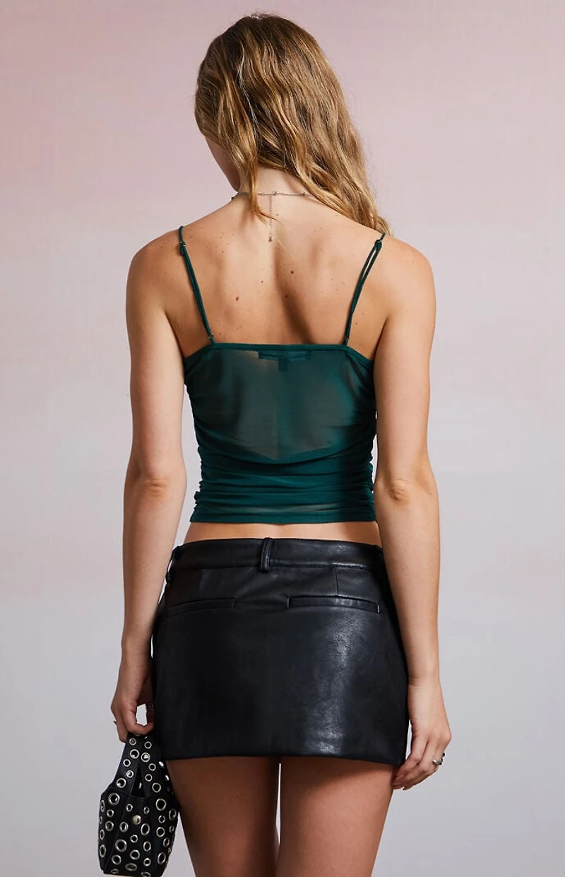 Third Charm Faux Leather Micro Mini Skirt