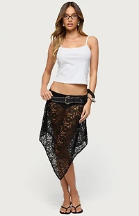 Edikted Sheer Lace Handkerchief Mini Skort