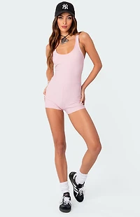 Edikted Drea Open Back Ribbed Romper