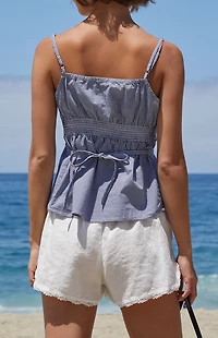 John Galt Blue & White Gingham Tiffany Tank Top