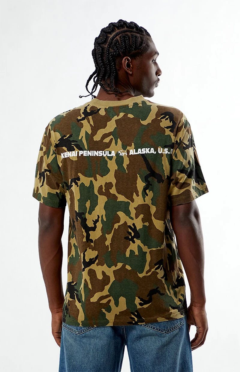 Pacsun Camo Grizzly Bear T-Shirt